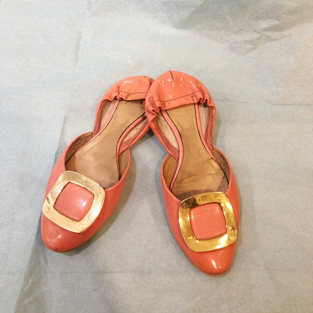 Roger Vivier D’orsay buckle ballerine ballet cherry pink patent leather flats